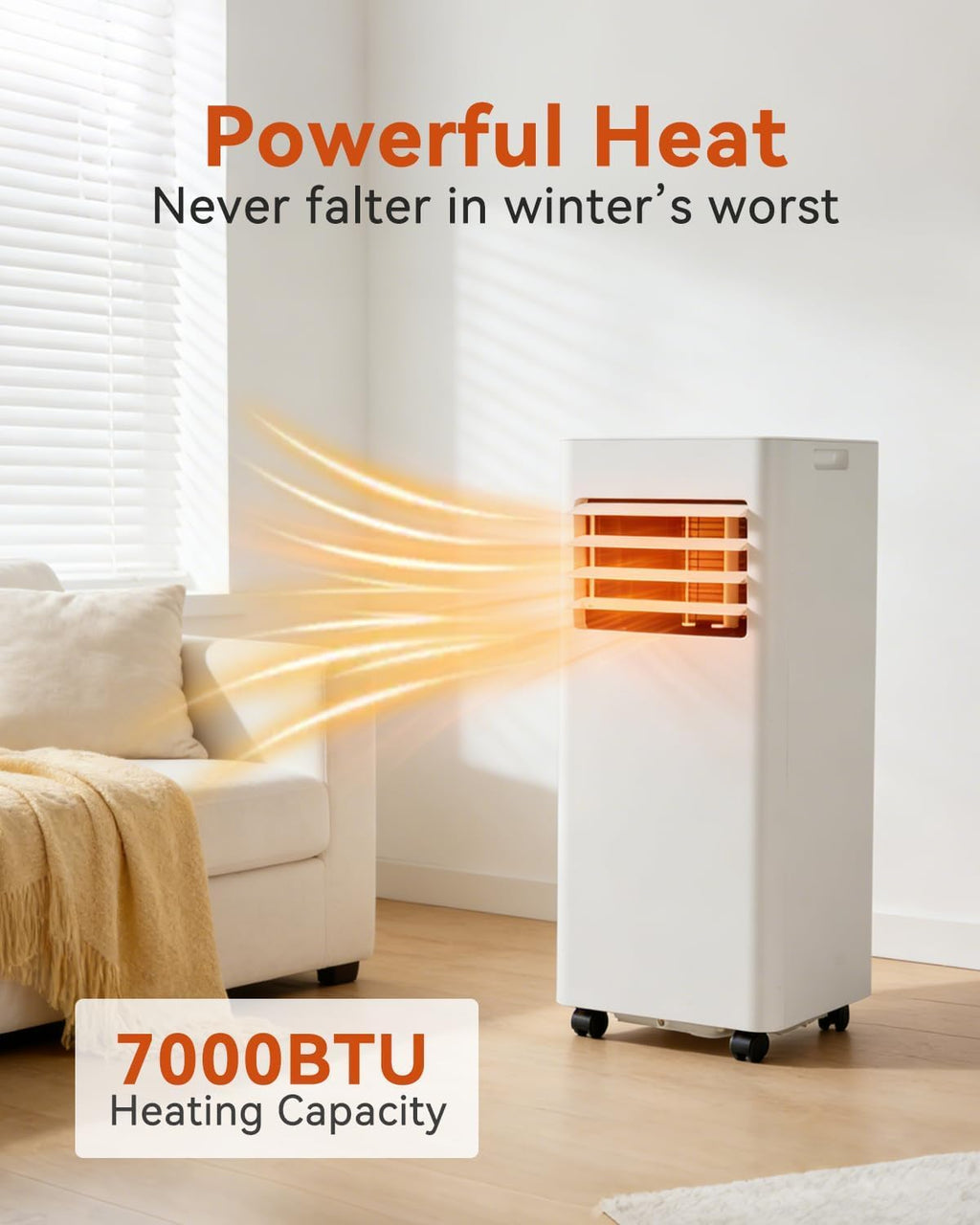 Portable Air Conditioner 9000 BTU Smart WiFi 5-in-1 Cooling Unit 25m² White