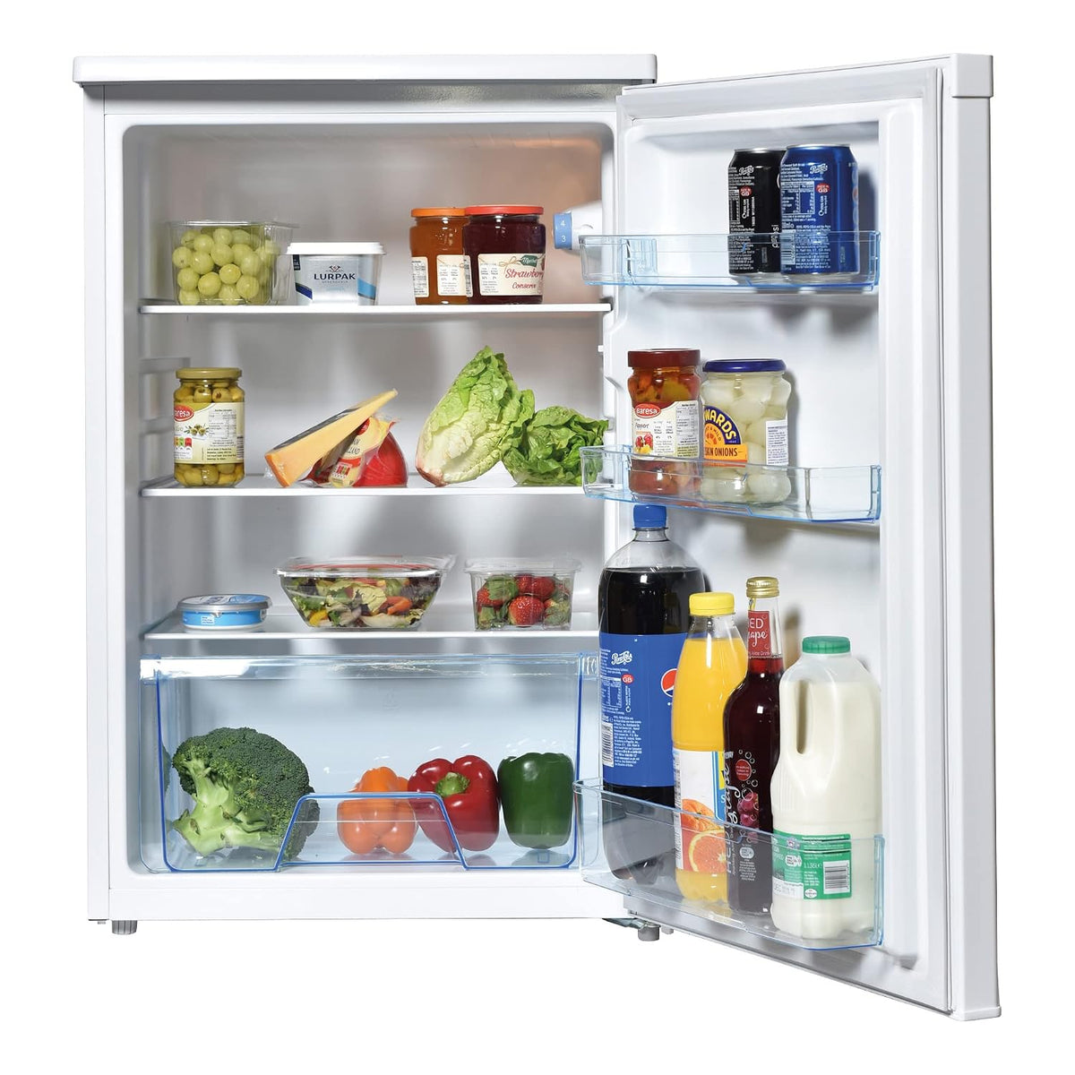 Under Counter Larder Fridge 133L Adjustable Thermostat Reversible Door White